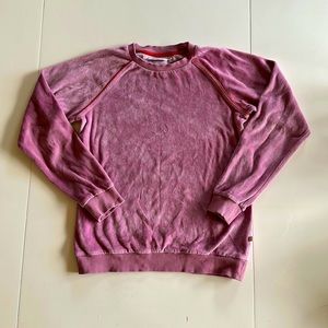 Molo Girls Size 10 Rose with Red/Orange Piping Velour Sweatshirt.